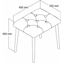 Roewood Puf Ahşap Ayaklı Tabure