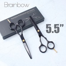 Mingming Shop Set2 Stili Brainbow 5.5''profesyonel Kuaförlük Kiti 4CR13 Çelik Saç Veya Kesim Ince Saç Pelerin Jilet Tarak Klip Şekillendirici Araçları (Yurt Dışından)