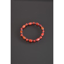 Safnaturel Kırmızı Akik - Hematit Doğal Taş Bileklik