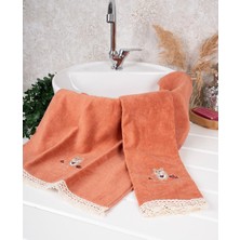 Baveno Home Pamuk Ikili 40 x 66  cm  Nakışlı Desenli El&Yüz Havlu/Havlu Seti