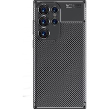 Smcase Samsung Galaxy S24 Ultra Kılıf Negro Karbon Kamera Korumalı Silikon Lüx Siyah