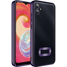 Dlrcase Samsung Galaxy A05 Kılıf Logo Gösteren Kamera Korumalı Silikon Mor