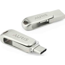 Auris 32Gb.Type-C ve USB 3.0 USB Flash Bellek Otg Çift Girişli Metal Sağlam Orjinal