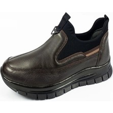 Aktaş Ayakkabı Erkek Kahve Hakiki Deri Bağcıksız Ortopedik Casual Ayakkabı