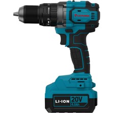 CATPOWER Tek Akülü 4.0 Ah Li-Ion Batarya 20 Volt Çift Vitesli 2.0 Ah Darbeli Vidalama Kömürsüz 13 mm Mandren