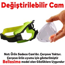 Badem10 Bellasimo Çerçevesiz Kayak Gözlüğü Camı Lens Değiştirebilir Cam Antifog Güneş Kar Gözlük Camı Şeffaf