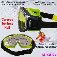 Badem10 Bellasimo Çerçevesiz Kayak Gözlüğü Camı Lens Değiştirebilir Cam Antifog Güneş Kar Gözlük Camı Şeffaf