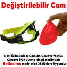 Badem10 Bellasimo Çerçevesiz Kayak Gözlüğü Camı Lens Değiştirebilir Cam Antifog Güneş Kar Gözlük Camı Kırmızı