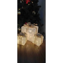Kordelya Design Yılbaşı Ağacı Altı LED Işıklı 3lü Kutu