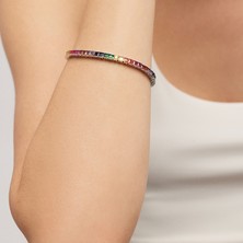 Merano Design Rainbow Kare Taşlı Bileklik