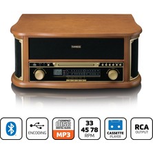 Lenco TCD-2551WD - Ahşap Retro Bluetooth Pikap