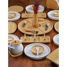 Atbyhome 6 Kişilik 47 Parça Seramik - Bambu Kahvaltı Takımı - Lüx Kahvaltılık Sunum Seti