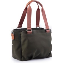 Nas Bag Kadın Çanta Omuz El ve Çapraz Çanta Çok Gözlü Yeşil Taba Buzzy  (En:37 cm ; Boy:24 cm )