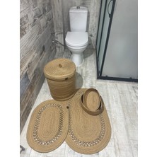 ERSU AHAT HOME DESİGN Banyo Takımı ,banyo Seti ,kirli Sepeti ,paspas Takımı ,oval Sepet ,çamaşır Sepeti ,dekor Banyoseti