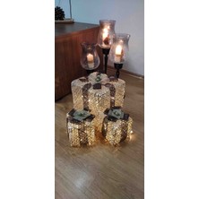 Kordelya Design Yılbaşı Ağacı Altı LED Işıklı 3lü Kutu