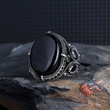 Takı925 Oval Model Onix Taşlı 925 Ayar Gümüş Yüzük