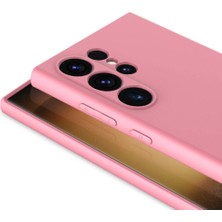 Smcase Samsung Galaxy S24 Ultra Kılıf Mara Lansman Silikon Mat Soft Kamera Korumalı Pembe