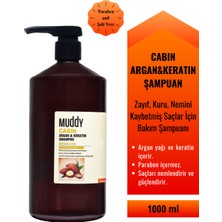 Muddy Zayıf Kuru Nemini Kaybetmiş Saçlara Cabın Argan&keratin Şampuan 1000 ml x 3