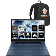 HP Victus 16 AMD Ryzen 7 7840HS 8GB 256GB SSD RTX4070/8GB 144Hz 16.1" FHD W11P Taşınabilir Bilgisayar & PER4 Çanta 8W8A7EAPN409