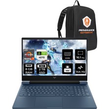 HP Victus 16 AMD Ryzen 7 7840HS 8GB 2TB SSD RTX4070/8GB 144Hz 16.1" FHD FDOS Taşınabilir Bilgisayar & PER4 Çanta 8W8A7EAPN316