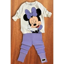 Koçak Kids Mevsimlik Minnie Mouse Desenli Lila Renk Kız Çocuk Takım