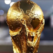 Turansoy Craft 30 cm Boy Dünya Kupası Gold Kaplama Gerçek Boyut Messi Qatar Futbol (Prenium Ürün)