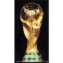 Turansoy Craft 30 cm Boy Dünya Kupası Gold Kaplama Gerçek Boyut Messi Qatar Futbol (Prenium Ürün)