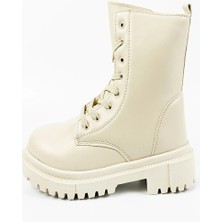 Aktaş Ayakkabı Kadın Bej Su Geçirmez Içi Yünlü Fermuarlı Bot