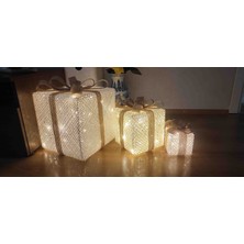 Kordelya Design Yılbaşı Ağacı Altı LED Işıklı 3lü Kutu