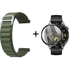 Forzacase Huawei Watch Gt4  Kancalı Kumaş Kordon Kayış + Ekran Koruma Filmi