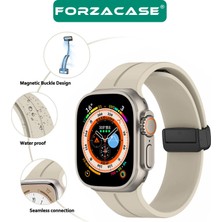 Forzacase Apple Watch Ultra 2 Manyetik Tokalı Silikon Kordon Kayış + Ekran Koruma Filmi