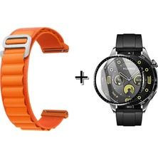 Forzacase Huawei Watch Gt4 46MM Kancalı Kumaş Kordon Kayış + Ekran Koruma Filmi