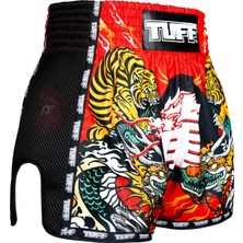 Tuff Muay Thai Boxing Shorts New Retro Style Red Chinese Dragon And Tiger