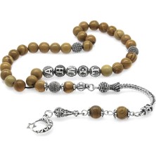 Gümüş Hediye Al Kararmaz Metal Püsküllü Küre Kesim Kişiye Özel Isim Yazılı Jasper Doğaltaş Tesbih