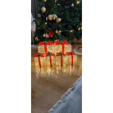 Kordelya Design Yılbaşı Ağacı Altı 6 Lı LED Işıklı Kutu