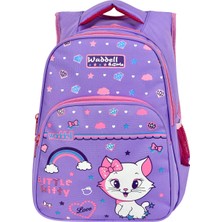 Waddell Lisanslı Lila Kedi Desenli Ilokul Sırt Çantası