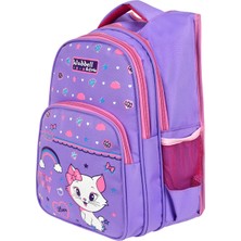 Waddell Lisanslı Lila Kedi Desenli Ilokul Sırt Çantası