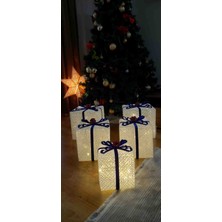 Kordelya Design Yılbaşı Ağacı Altı  5li LED Işıklı Kutu