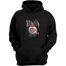The Wert  Disscus, Eye Baskılı Siyah Normal Kalıp Şardonlu Kalın Sweatshirt