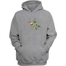 The Wert  Daldaki Gezegenler Baskılı Gri Normal Kalıp Şardonlu Kalın Sweatshirt