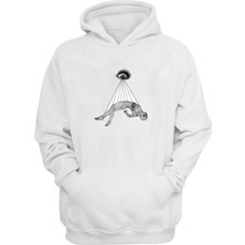 The Wert  Levitating Body Baskılı Beyaz Normal Kalıp Şardonlu Kalın Sweatshirt