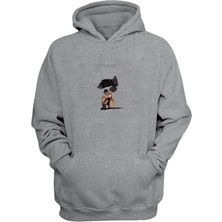 The Wert  Travıs Scott Baskılı Gri Normal Kalıp Şardonlu Kalın Sweatshirt