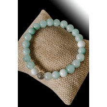 Tesbih Atölyesi Akuamarin Taşı Gümüş Aparatlı Bileklik