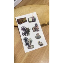 Butik Sosyetik Vintage Set A5 Boyutunda 2 Sayfa 14 Adet Sticker