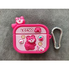 FirstModel Apple  3. Nesil Uyumlu Kulaklık Kılıfı Pembe Ayı Figür Pembe