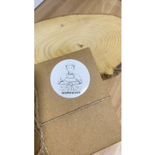 Butik Sosyetik Handmade Workshop Yuvarlak Yapışkanlı Etiket 5X5CM 100 Adet