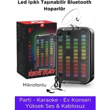 Bakeey Taşınabilir Bluetooth Karaoke Hoparlör Rgb Işıklı Mikrofonlu Amfi Hoparlör Android - Iphone Uyumlu