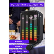 Bakeey Taşınabilir Bluetooth Karaoke Hoparlör Rgb Işıklı Mikrofonlu Amfi Hoparlör Android - Iphone Uyumlu