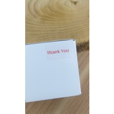 Butik Sosyetik Thank You Kırmızı Yazılı Yapışkanlı Etiket 20X15MM 200 Adet