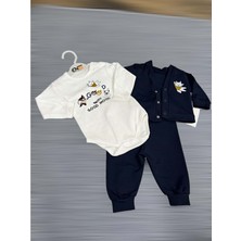 Enen Baby Good Mood Team 3 Lü Çıtçıtlı Badili Bebe Günlük Takım - ENEN0001100 - Lacivert - 0-3 Ay